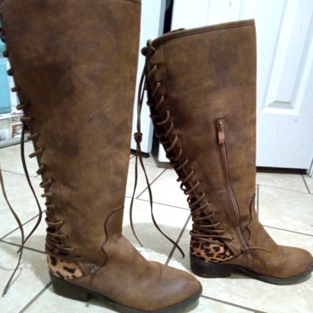 leopard print boots